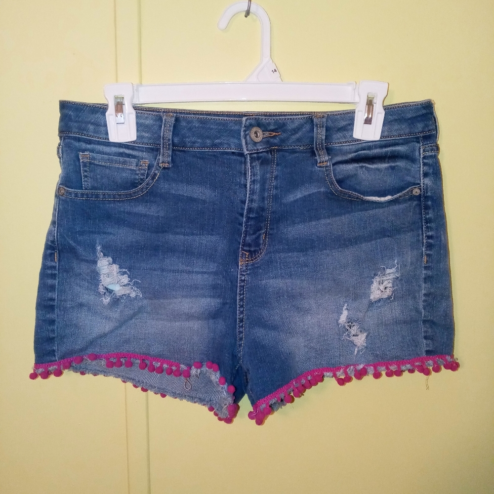 Boho denim shorts